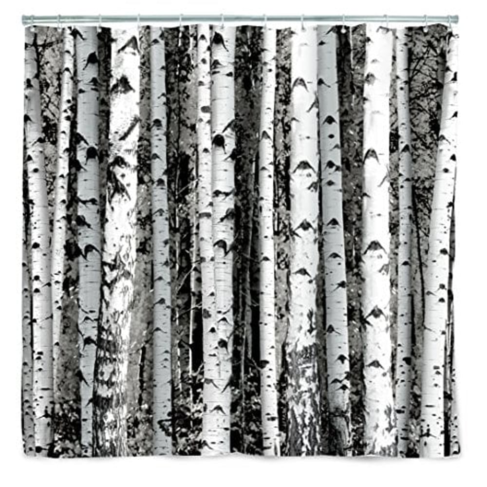 Kikkerland Shower Curtain, Polyester, Birch Kikkerland Shower Curtain, Polyester, Birch