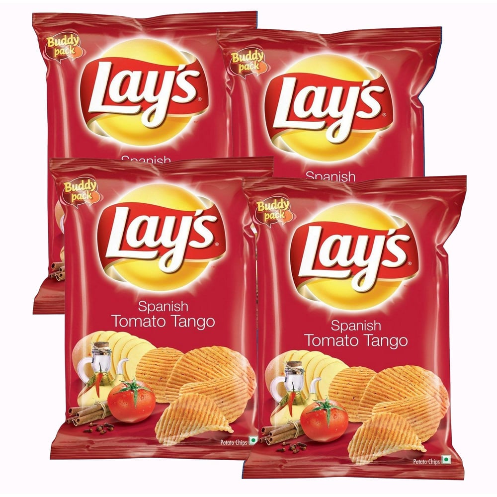 Lays Potato Chips - Spanish Tomato Tango, 35g Pouch (Pack of 4) Lays Potato Chips - Spanish Tomato Tango, 35g Pouch (Pack of 4)