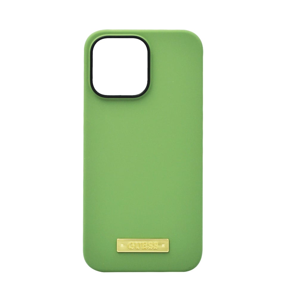 Guess Magsafe Liquid Silicone Logo Hard Case For Iphone 14 Pro Max Plate Kaki