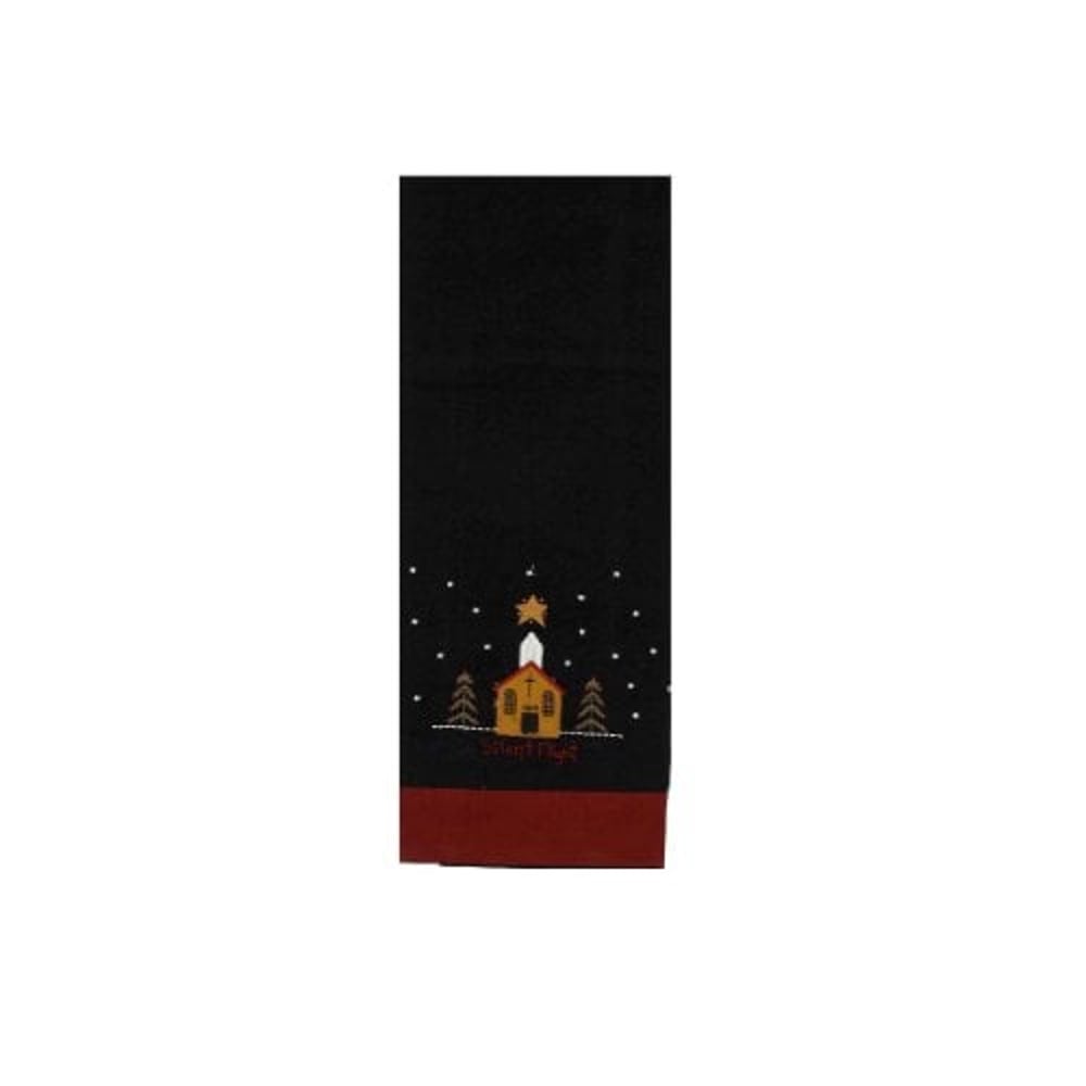Home Collection By Raghu Silent Night Towel, 18 By 28-Inch, Black Barn Red Set Of 2 Home Collection By Raghu Silent Night Towel, 18 By 28-Inch, Black Barn Red Set Of 2