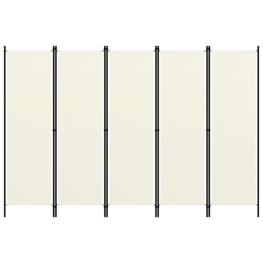 Vidaxl 5-panel Room Divider Cream White 250x180 Cm