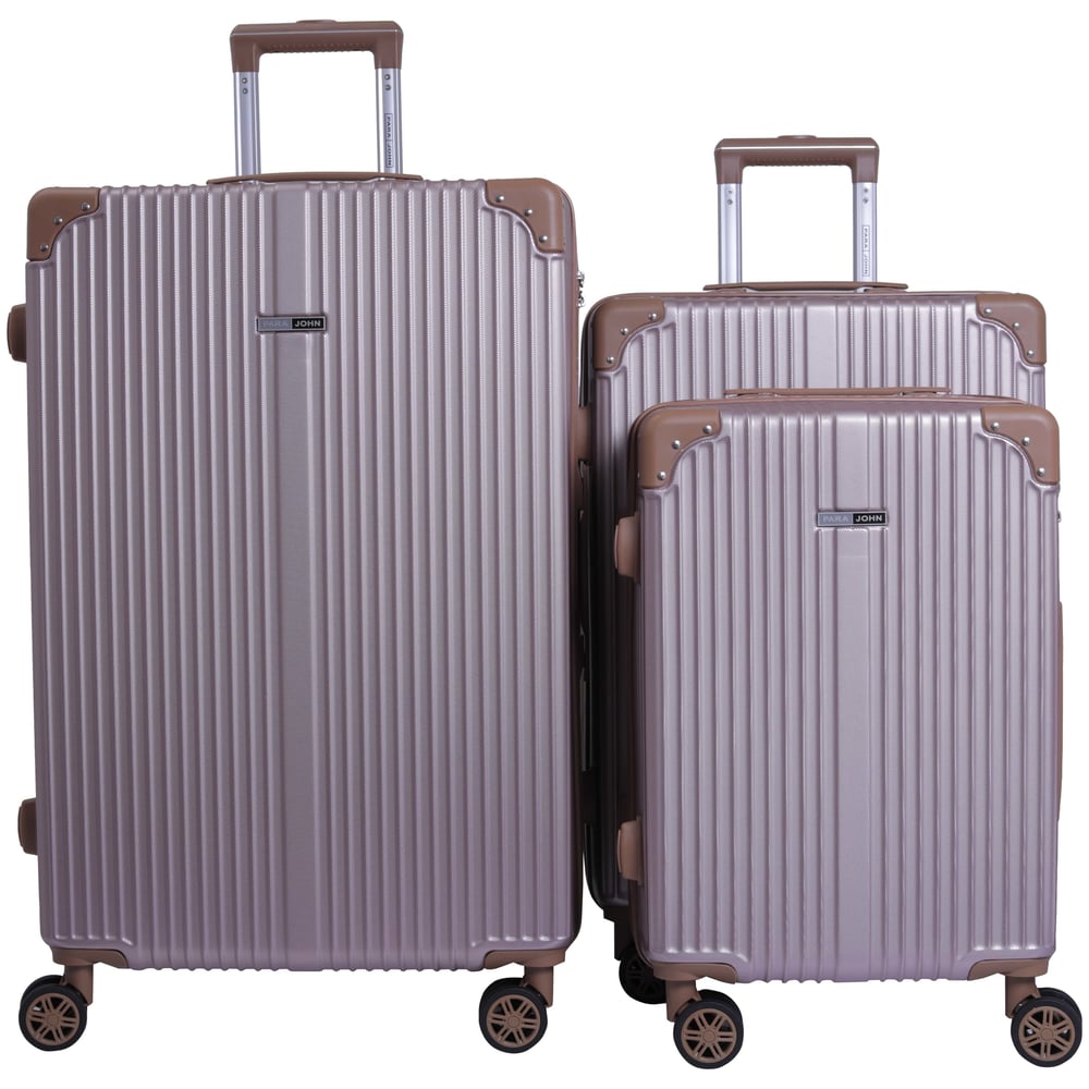 Para John 4 Wheels Luggage Travel Trolley Set 3pcs(20+24+28 Inches) Rose Gold Para John 4 Wheels Luggage Travel Trolley Set 3pcs(20+24+28 Inches) Rose Gold