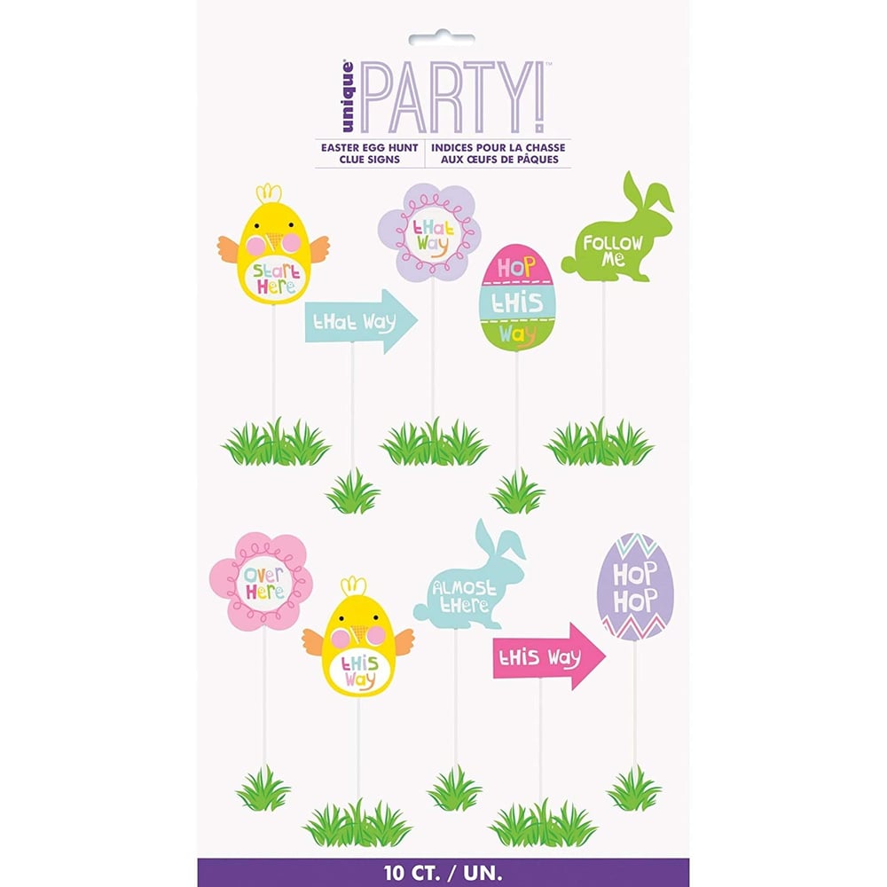 Easter Egg Hunt Clue Signs 10ct Easter Egg Hunt Clue Signs 10ct