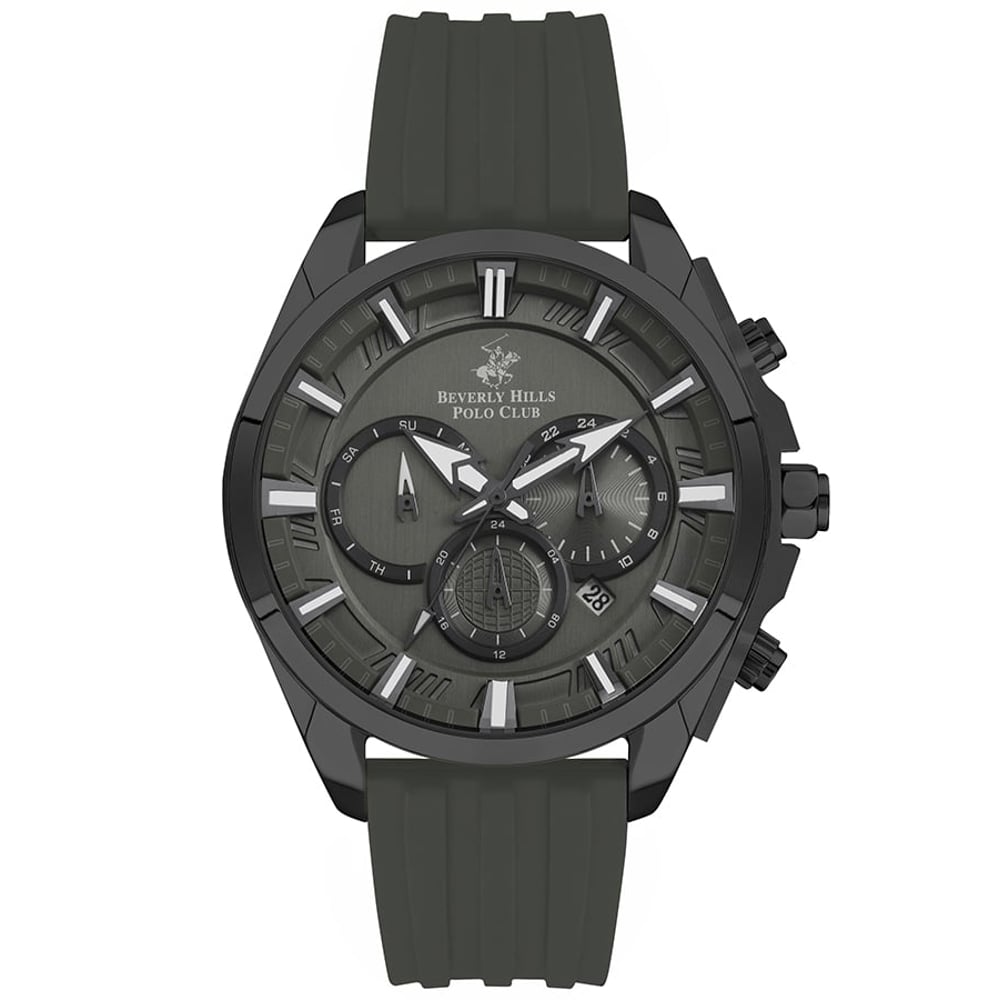 BEVERLY HILLS POLO CLUB Men's Multi Function Green V.Pattern Dial Watch - BP3267X.677 BEVERLY HILLS POLO CLUB Men's Multi Function Green V.Pattern Dial Watch - BP3267X.677