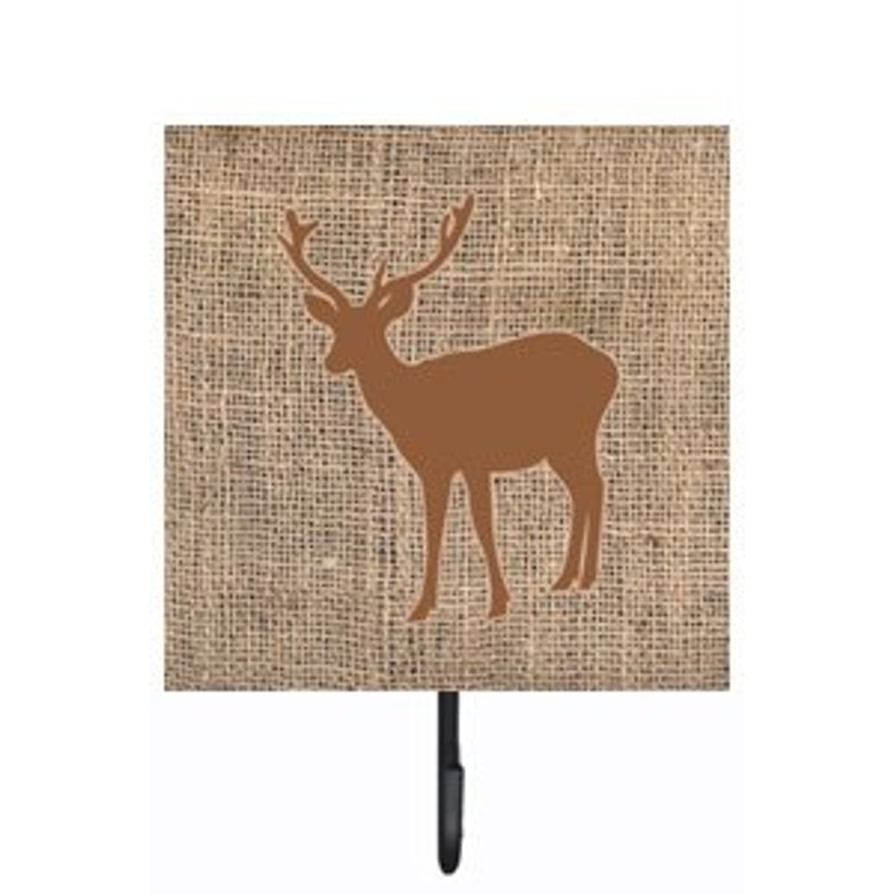 Caroline's Treasures Bb1012-Bl-Bn-Sh4 Deer Burlap And Brown Leash Or Key Holder Bb1012, 7Hx4.25W, Multicolor Caroline's Treasures Bb1012-Bl-Bn-Sh4 Deer Burlap And Brown Leash Or Key Holder Bb1012, 7Hx4.25W, Multicolor