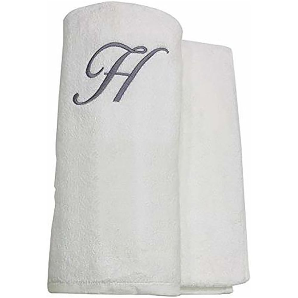 Personalized For You Cotton White H Embroidery Bath Towel 70*140 cm