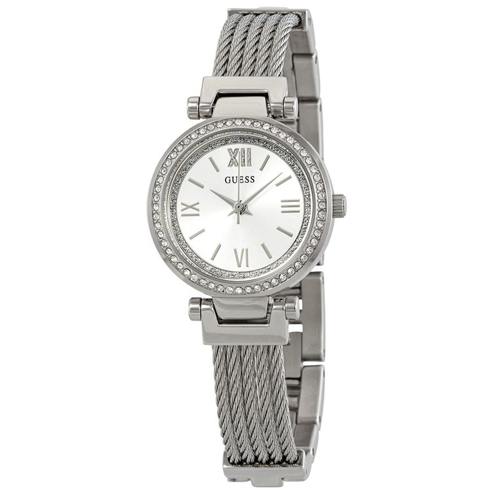 Guess Mini Soho Silver Stainless Steel Analog Watch For Women W1009L1 Guess Mini Soho Silver Stainless Steel Analog Watch For Women W1009L1