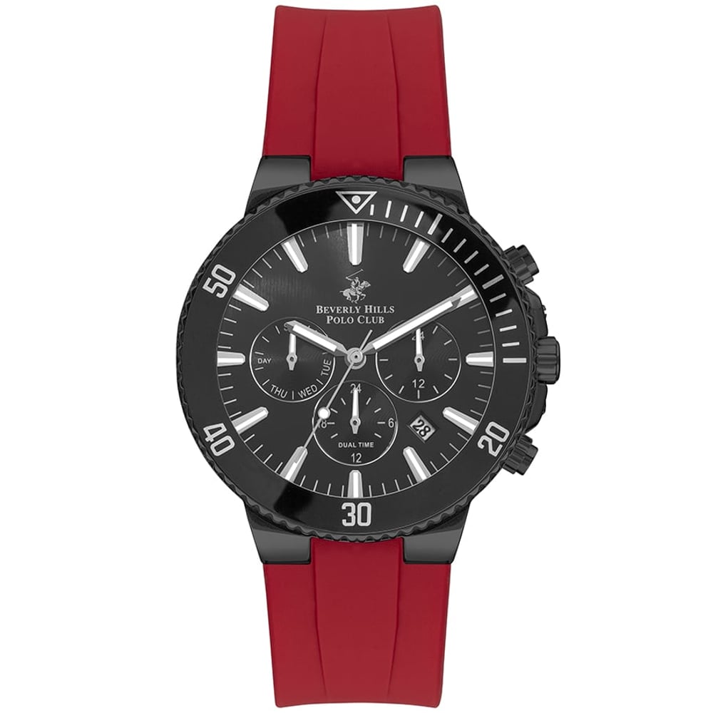 BEVERLY HILLS POLO CLUB Men's Multi Function Gun Black Sunray Dial Watch - BP3248X.658 BEVERLY HILLS POLO CLUB Men's Multi Function Gun Black Sunray Dial Watch - BP3248X.658