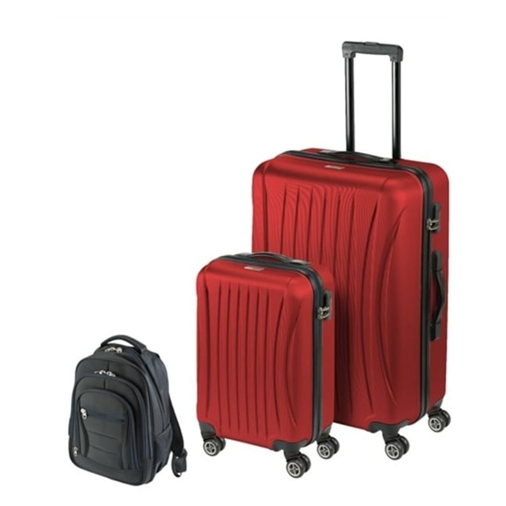 Princess Travellers LAVEGAS Luggage Trolley Bag With Built in Scale Red Set Of 3