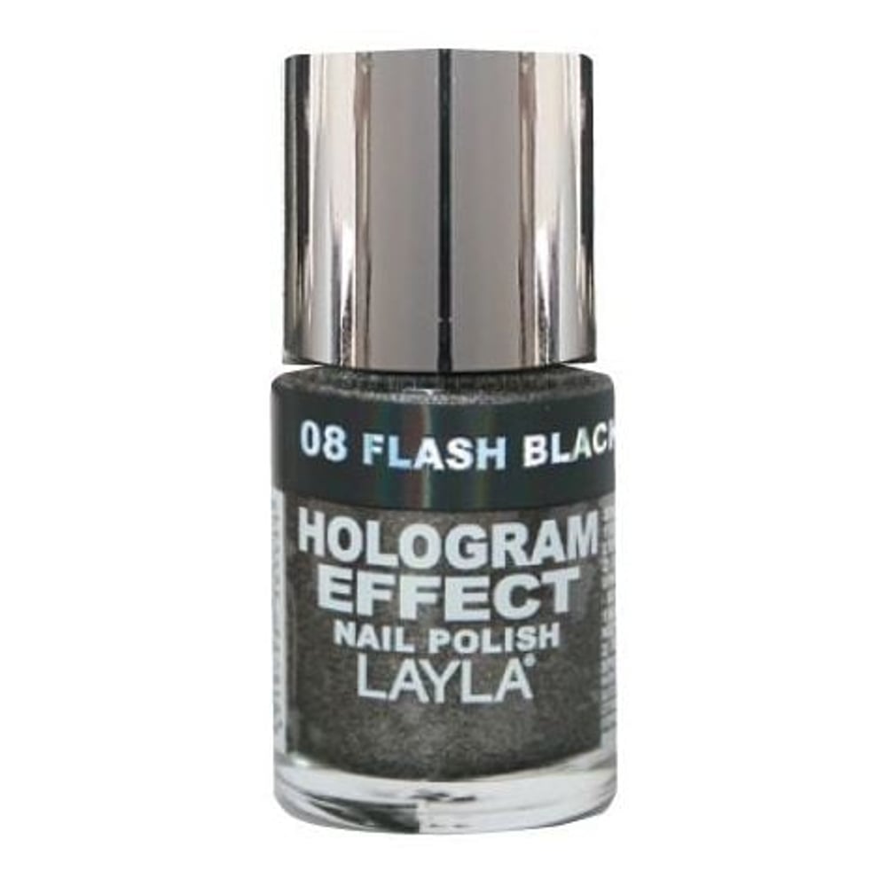 Layla Hologram effect Nail Polish Flash Black 008