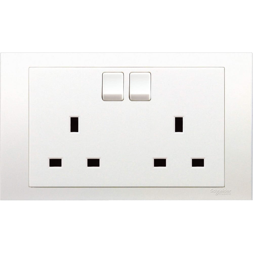 Schneider Electric Kb25 Vivace White - Double Switched Socket - 13 A - 230 V - 1 Gang -white