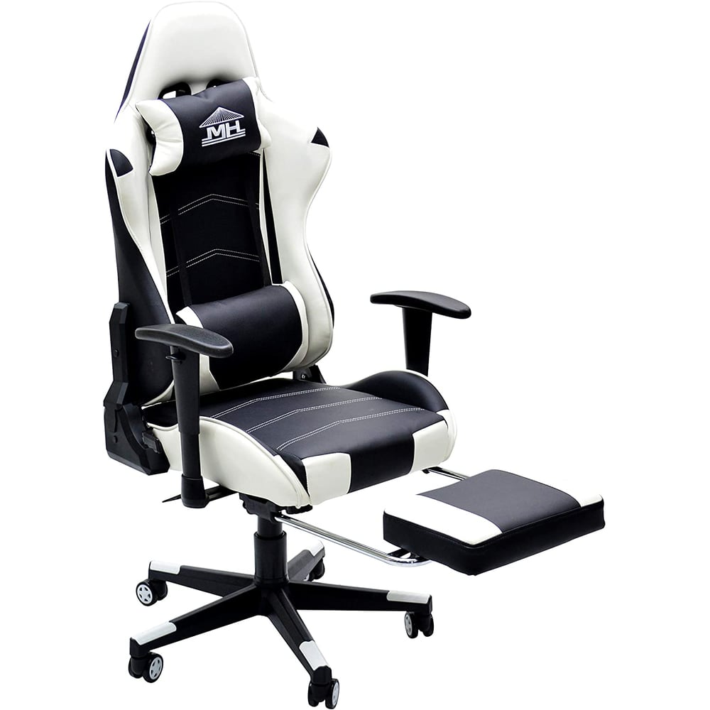 Karnak Computer Gaming Chair With Fully Reclining Back And Soft Leather (white) Karnak Computer Gaming Chair With Fully Reclining Back And Soft Leather (white)