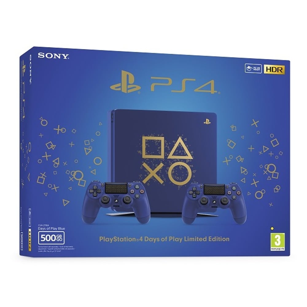 Sony PS4 Slim Gaming Console 500GB Days of Play Limited Edition Blue + Dual Shock 4 Controller Blue Sony PS4 Slim Gaming Console 500GB Days of Play Limited Edition Blue + Dual Shock 4 Controller Blue