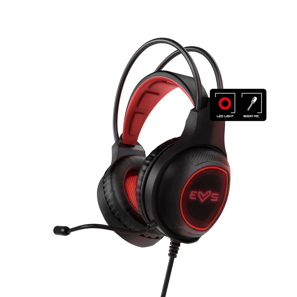 Energy Sistem Gaming Headset ESG 2 Laser (LED Light, Boom mic, Self-adjusting Headband) Black