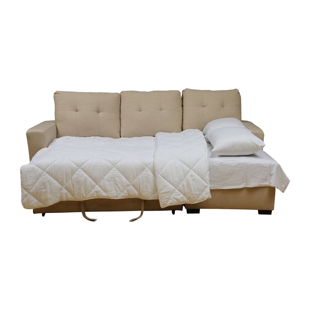 Pan Emirates Quebec Corner Sofa Cum Bed Beige