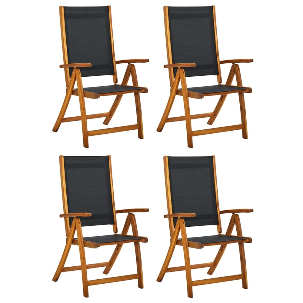 vidaXL Folding Garden Chairs 4 pcs Solid Wood Acacia and Textilene