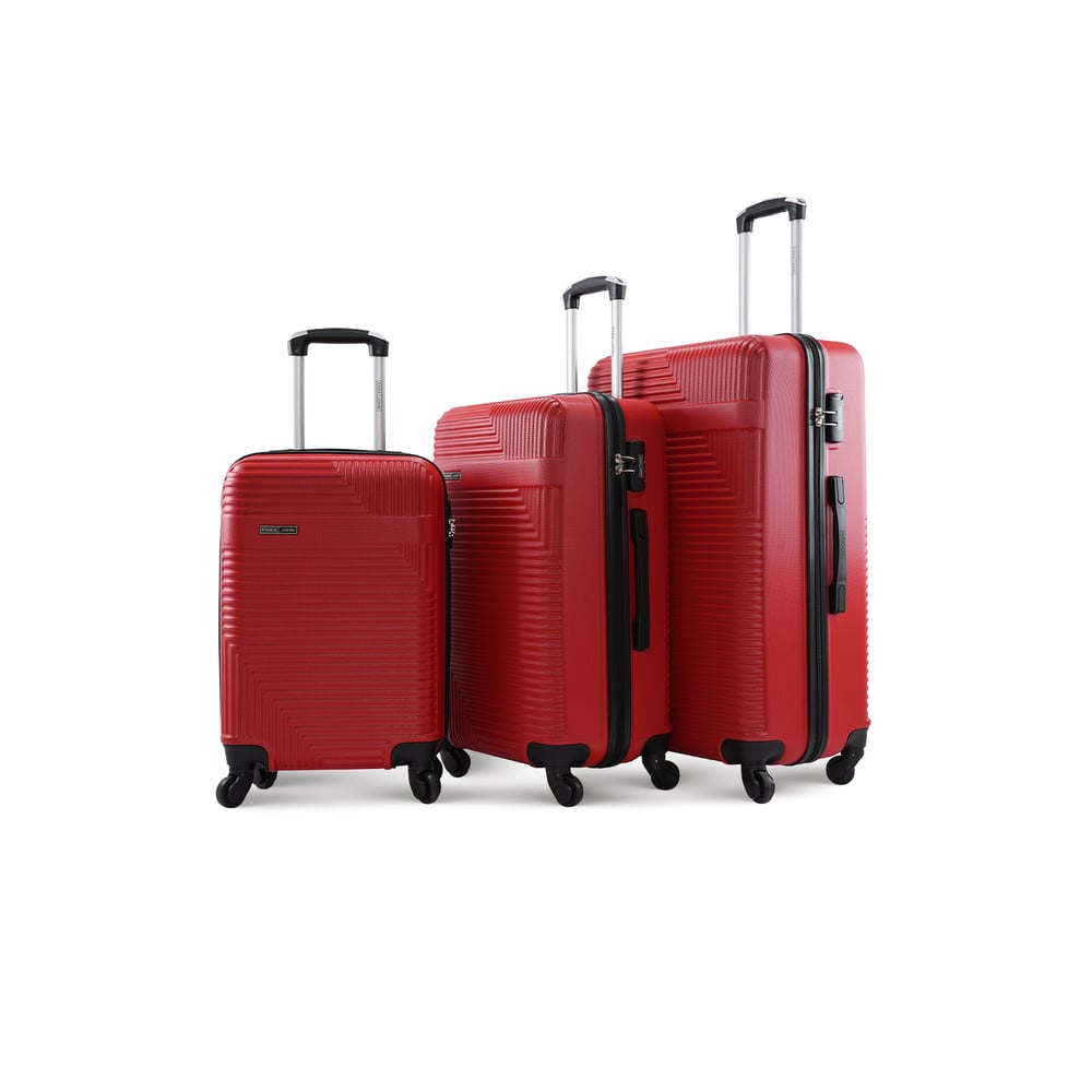 Para John Lightweight 3-pieces Abs Hard Side Travel Luggage Trolley Bag Set With Lock For Unisex Hard Shell Strong Para John Lightweight 3-pieces Abs Hard Side Travel Luggage Trolley Bag Set With Lock For Unisex Hard Shell Strong
