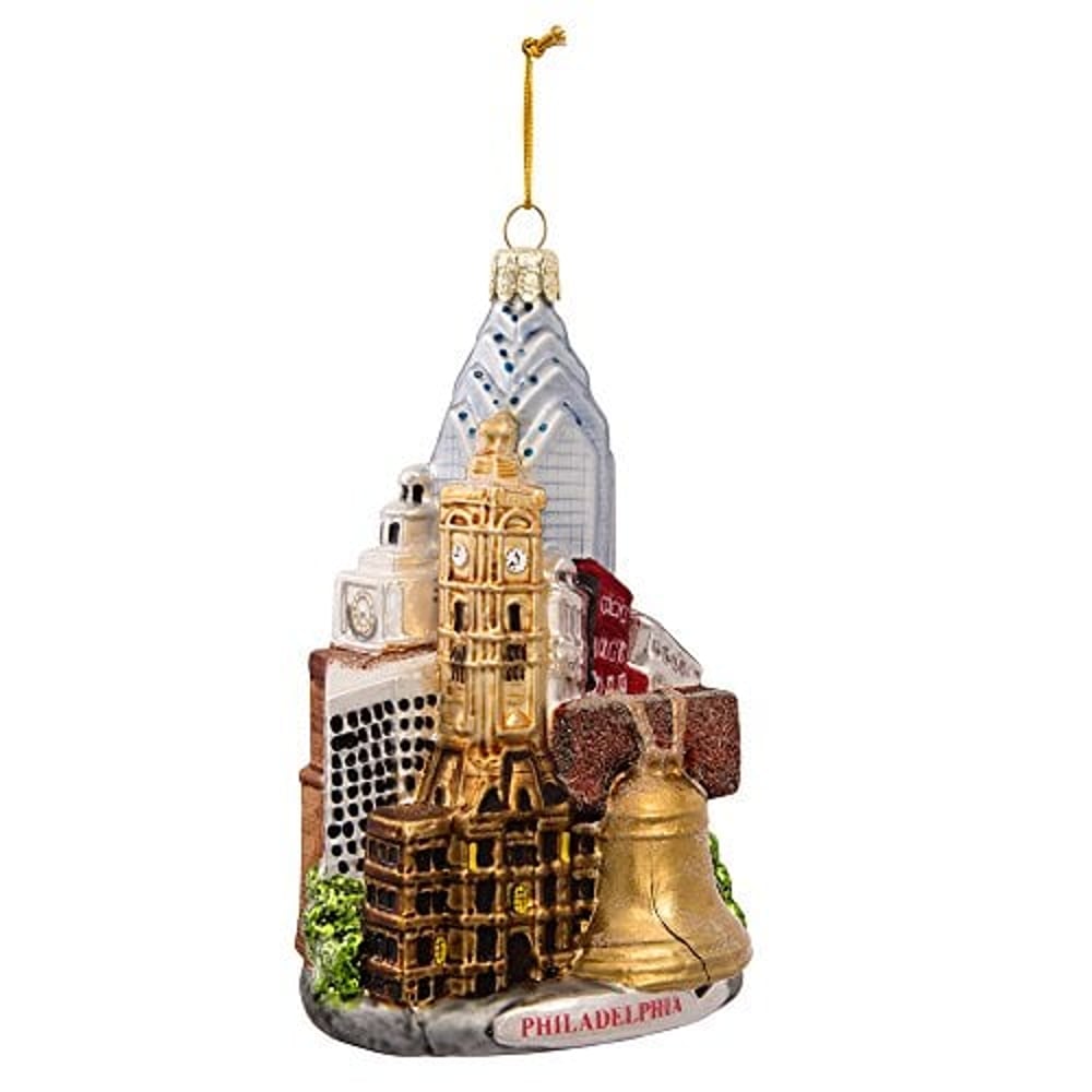 Kurt Adler Philadelphia Glass Cityscape Ornament, 5-Inch, C4109
