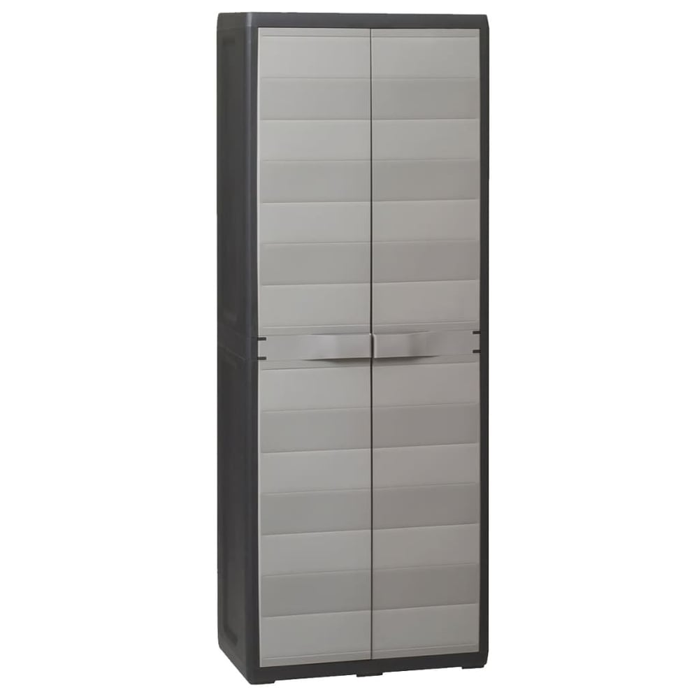 vidaXL Garden Storage Cabinet with 3 Shelves Black and Grey vidaXL Garden Storage Cabinet with 3 Shelves Black and Grey
