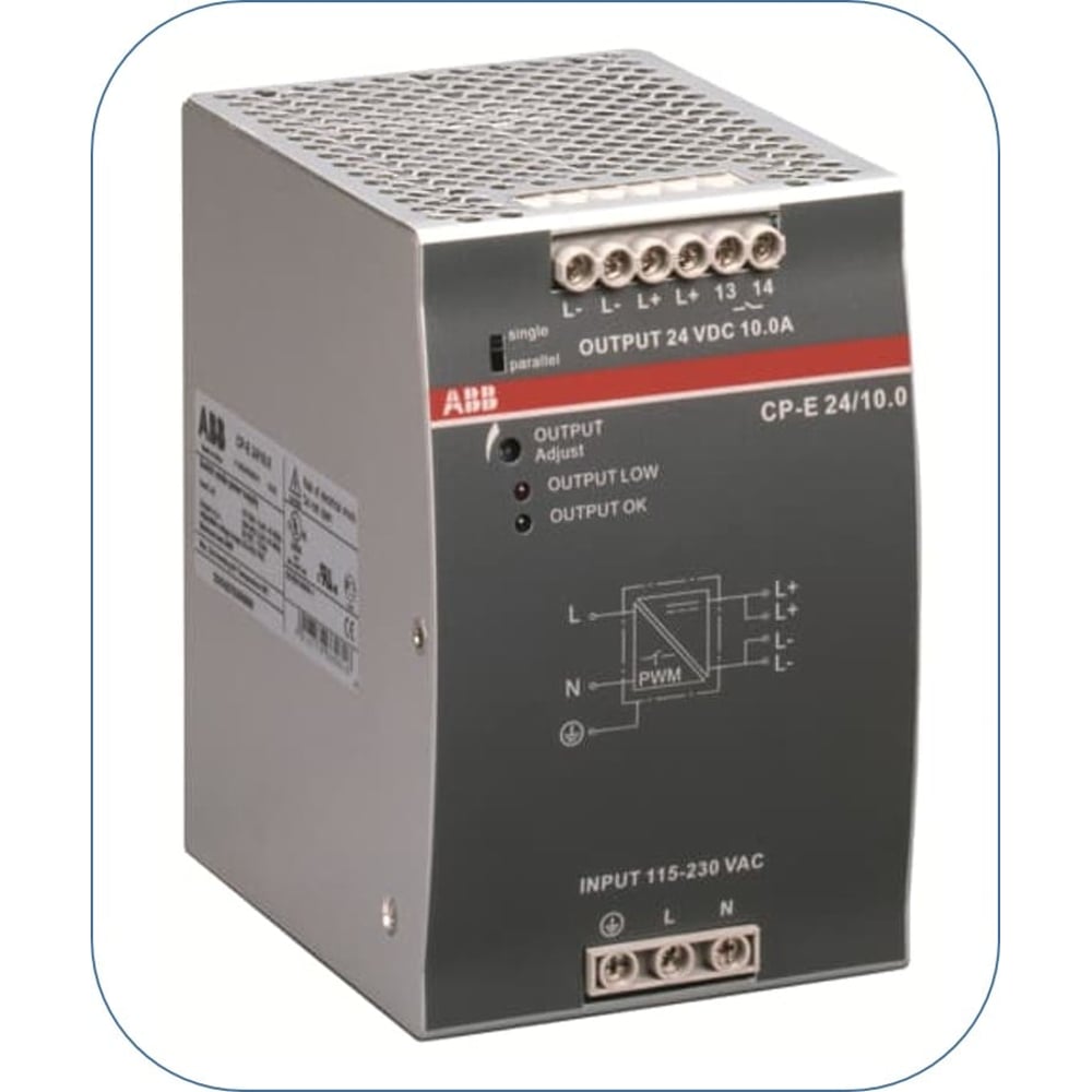 Abb Cp-e 24/10.0 Power Supply 110-240vac/24vdc-10.0a 1svr427035r0000 Abb Cp-e 24/10.0 Power Supply 110-240vac/24vdc-10.0a 1svr427035r0000