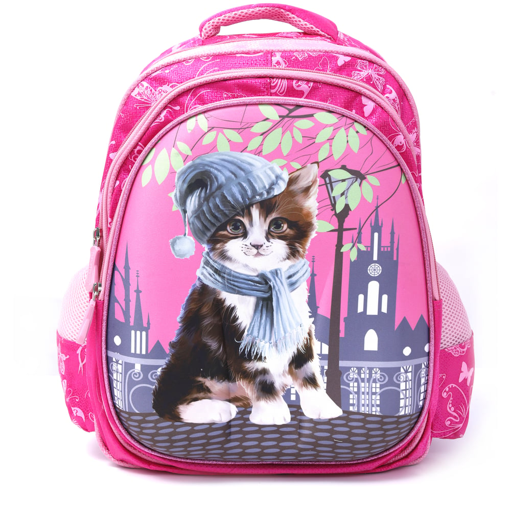 Para John 14inch Graphic Printed School Bag Pink