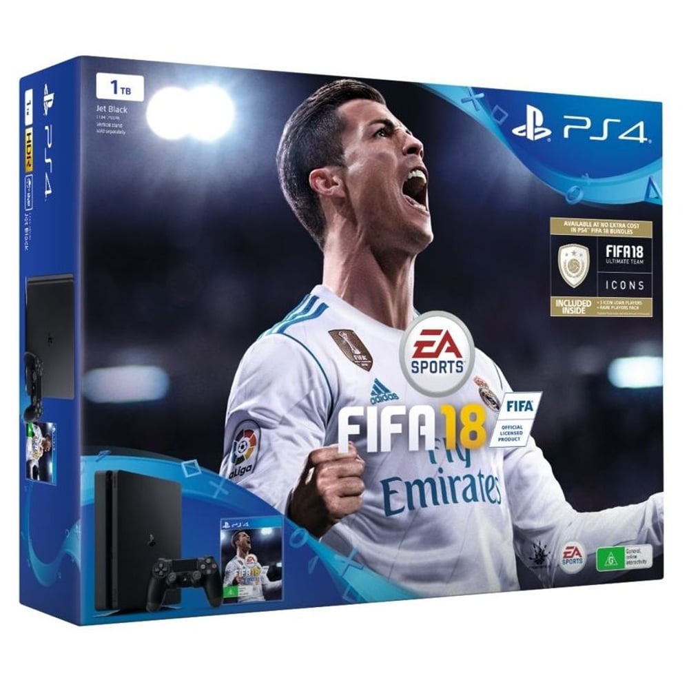Sony PS4 Console 1TB + Dual Shock 4 Controller + FIFA 18 Game