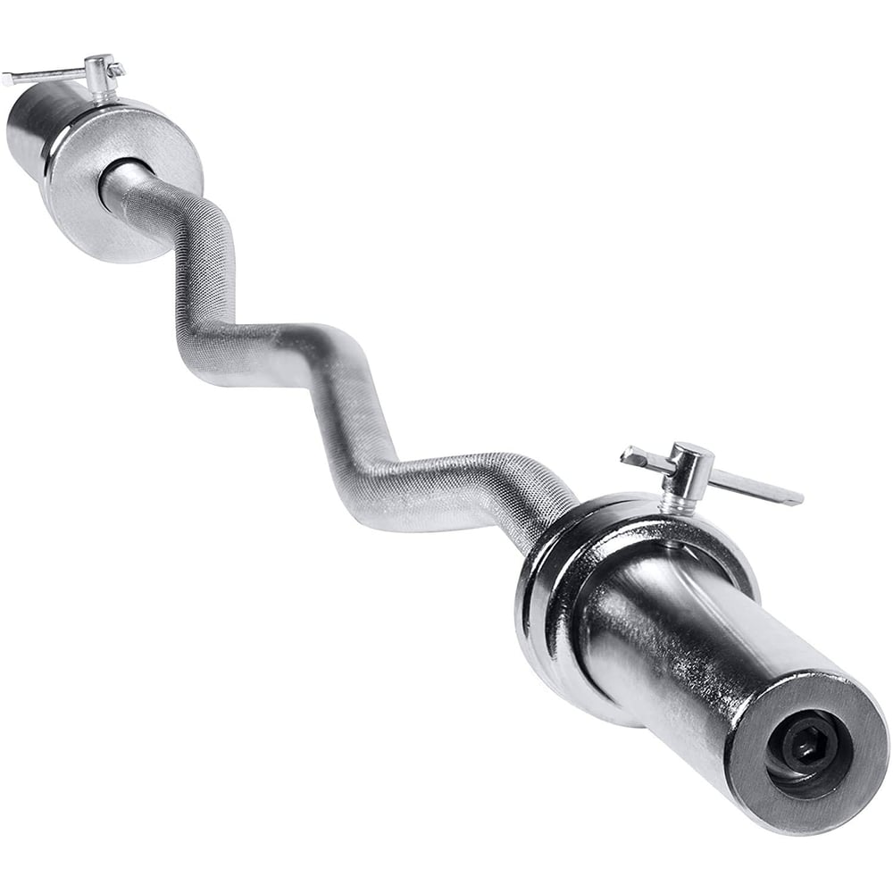 EZ Curl Bar Olympic 4ft Bicep Curl Bar for Preacher Curl - Compatible with 2 Inch Weight Plates- Collars Included EZ Curl Bar Olympic 4ft Bicep Curl Bar for Preacher Curl - Compatible with 2 Inch Weight Plates- Collars Included