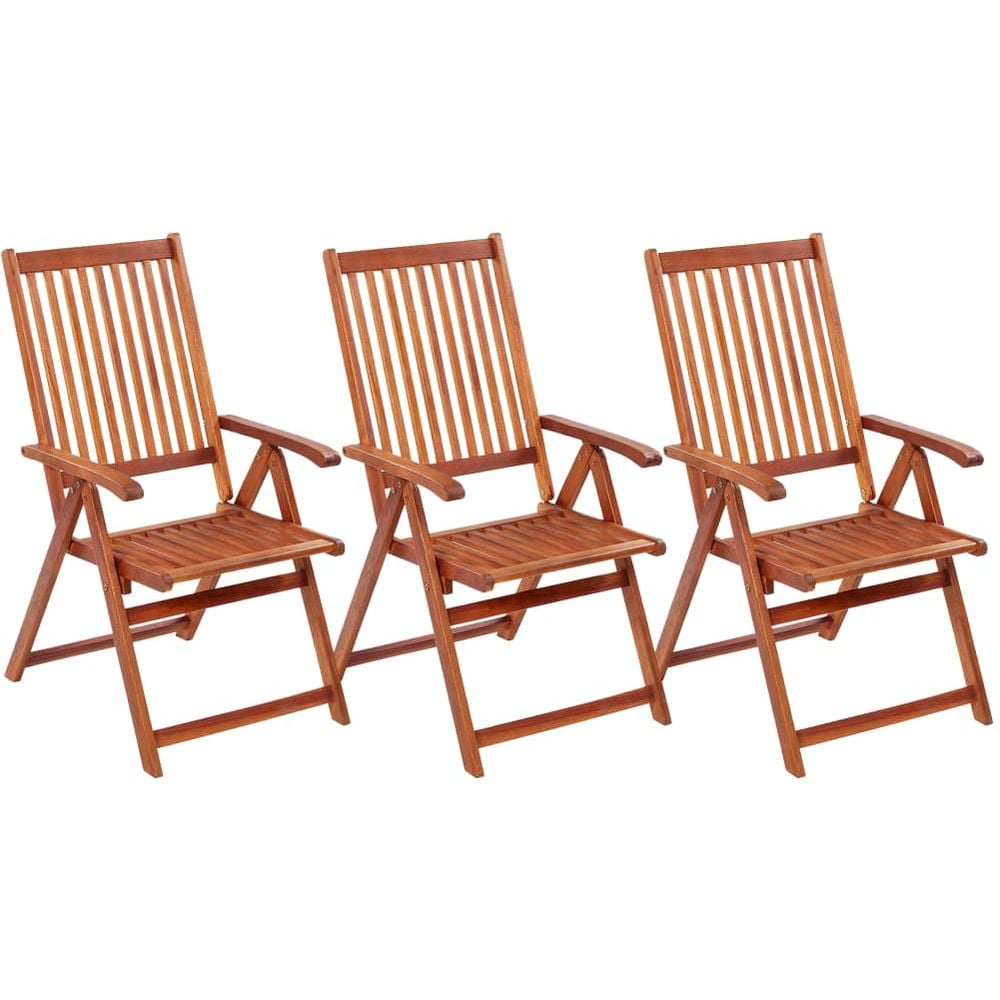 Vidaxl Folding Garden Chairs 3 Pcs Solid Acacia Wood