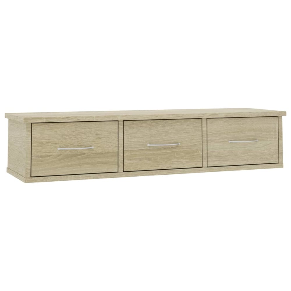 Vidaxl Wall-mounted Drawer Shelf Sonoma Oak 88x26x18.5 Cm Chipboard Vidaxl Wall-mounted Drawer Shelf Sonoma Oak 88x26x18.5 Cm Chipboard
