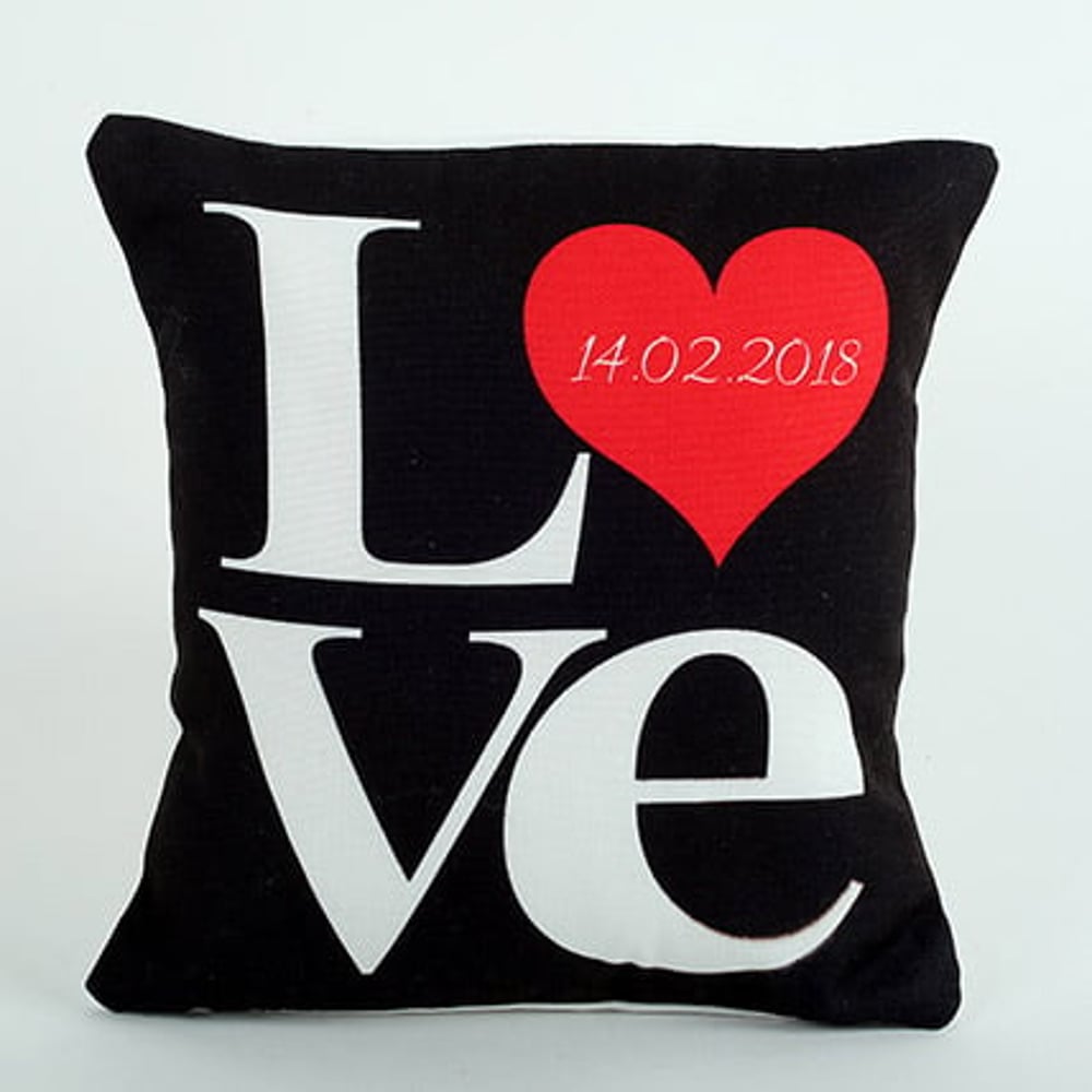 Decorative Cushion Black Love Cushion