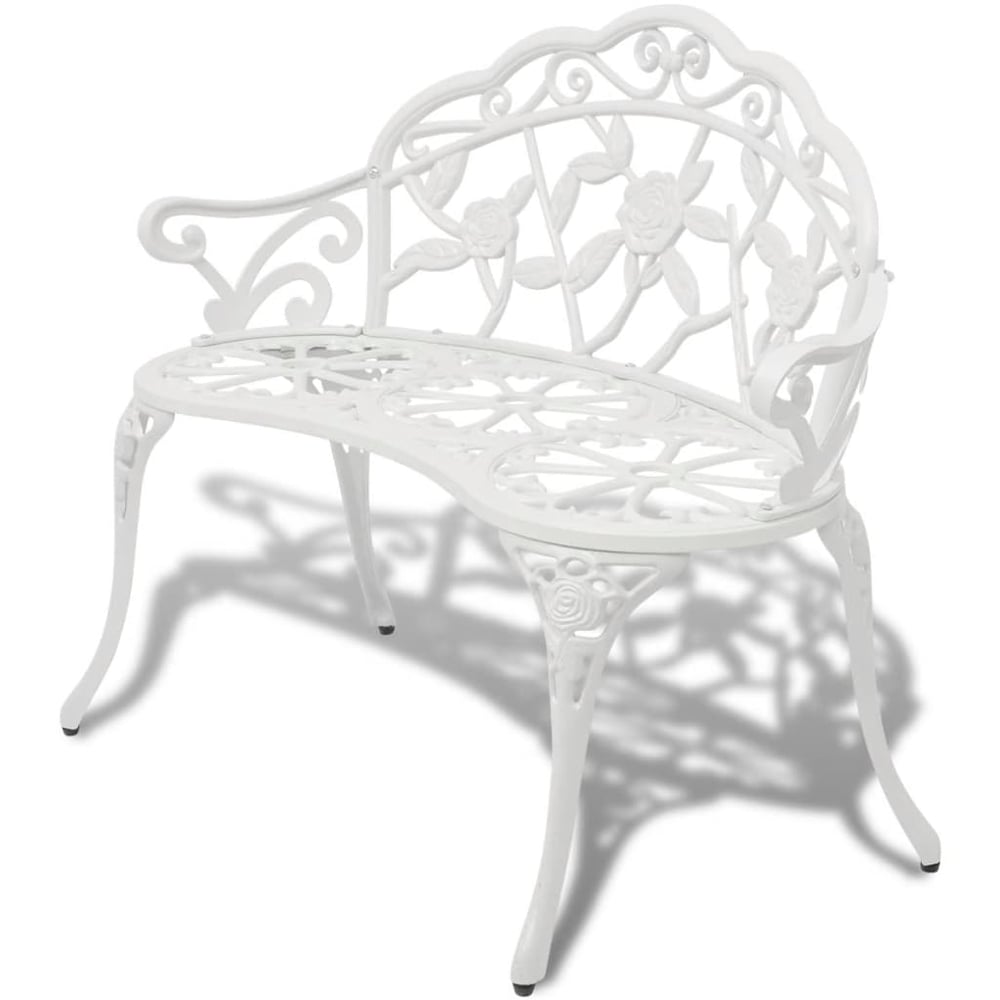 Vidaxl Garden Bench 100 Cm Cast Aluminium White