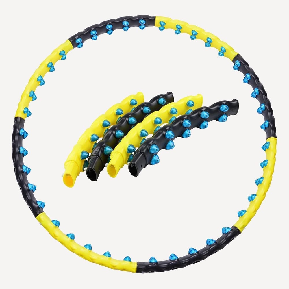 ULTIMAX Detachable double row magnetic massage fitness hula hoop Hula Hoop With Massage Magnetic Ball-110cm -Multi Color