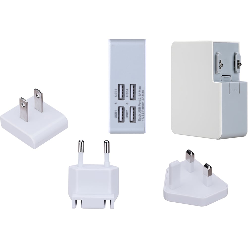 Ednet 31809 Multiplug USB 4Port Travel Charger