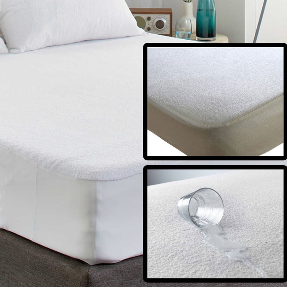 Kingtex Waterproof Mattress Protector 200x200+30cm, Terry 100% Waterproof