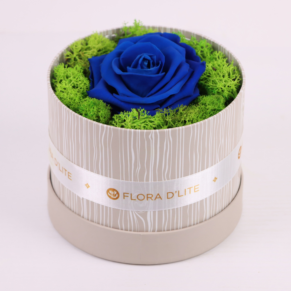 Blue Preserved Rose For Him - Long Life Infinity Rose Gift Box By Flora D'lite