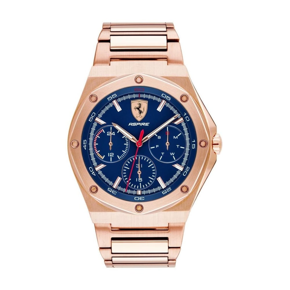 Ferrari 830536 Aspire Quartz Rose Gold Metal Watch Men Ferrari 830536 Aspire Quartz Rose Gold Metal Watch Men