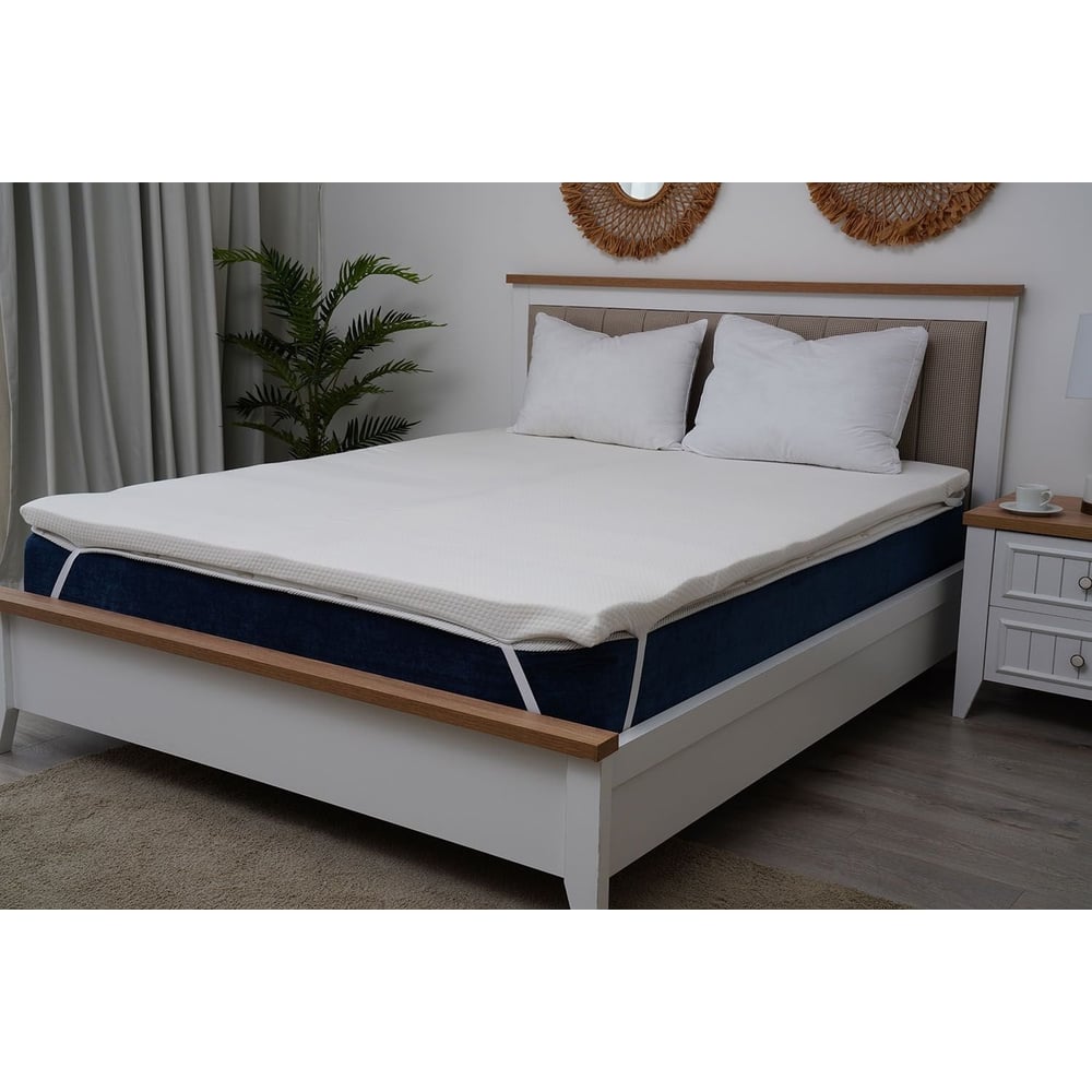 Buy Pan Emirates Latex Polyester Mattress Topper White 160x200x5cm
