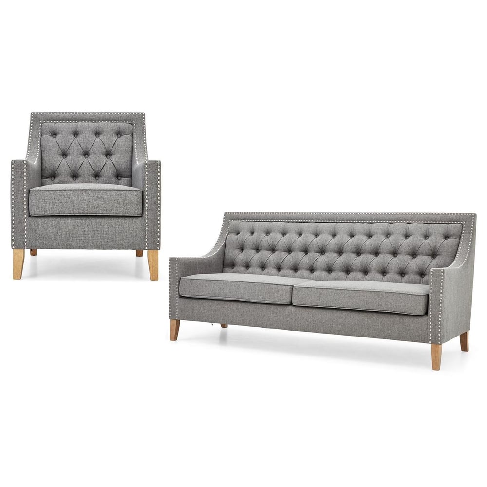 Montpellier Sofa Collection 4 - Seater ( 3+1 ) in Light Grey Color