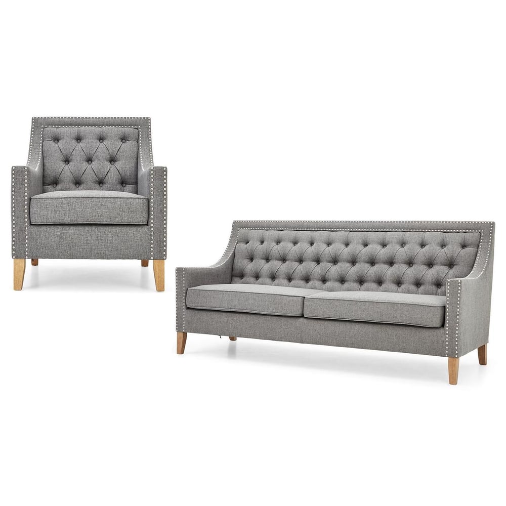 Montpellier Sofa Collection 4 - Seater ( 3+1 ) in Light Grey Color Montpellier Sofa Collection 4 - Seater ( 3+1 ) in Light Grey Color