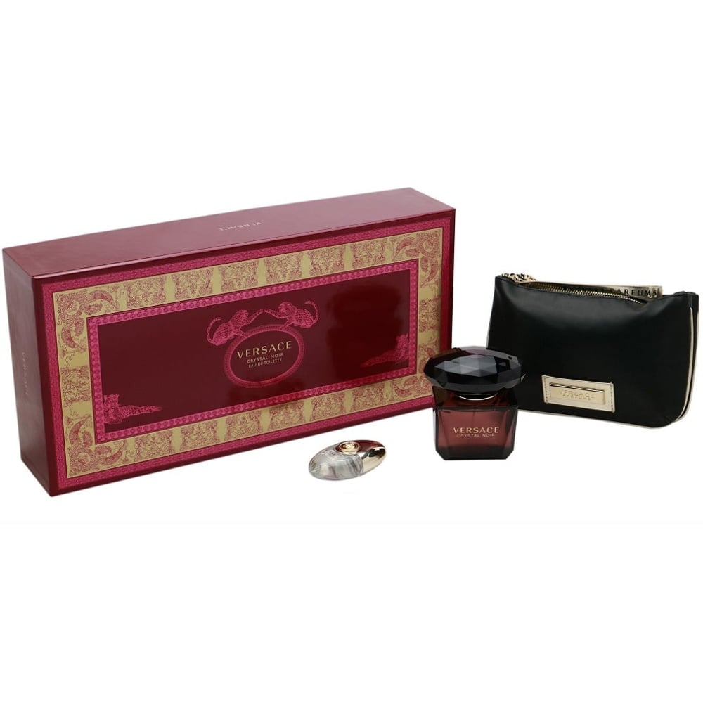 Versace Crystal Noir Gift Set For Women EDT 90ml + Mini 10ml + Pouch Versace Crystal Noir Gift Set For Women EDT 90ml + Mini 10ml + Pouch