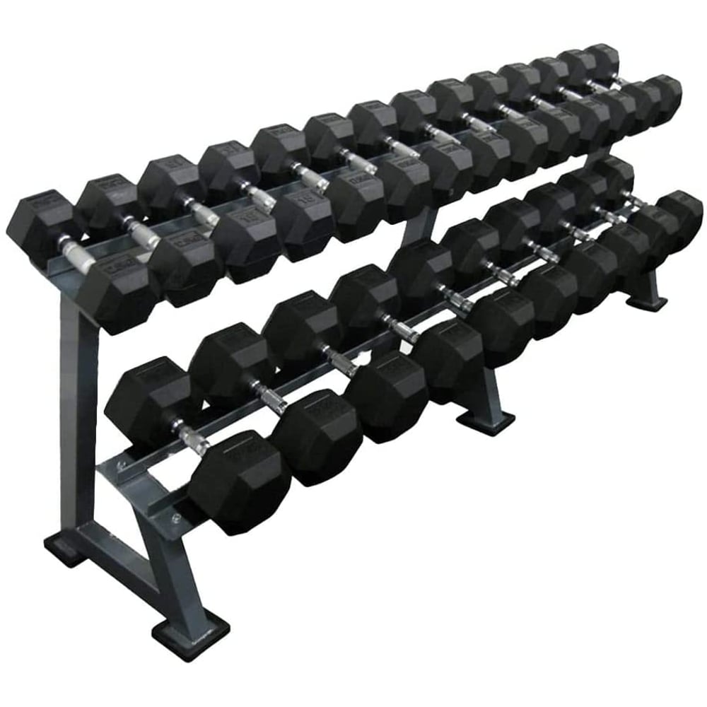 HEX RUBBER DUMBBELLS SET 2.5KG to 25KG with Heavy Duty Dumbbell Rack/Miracle Fitness2.5kg to 25kg Hex Dumbbell with Commercial Rack2.5kg to 25kg Hex Dumbbell with Commercial Rack