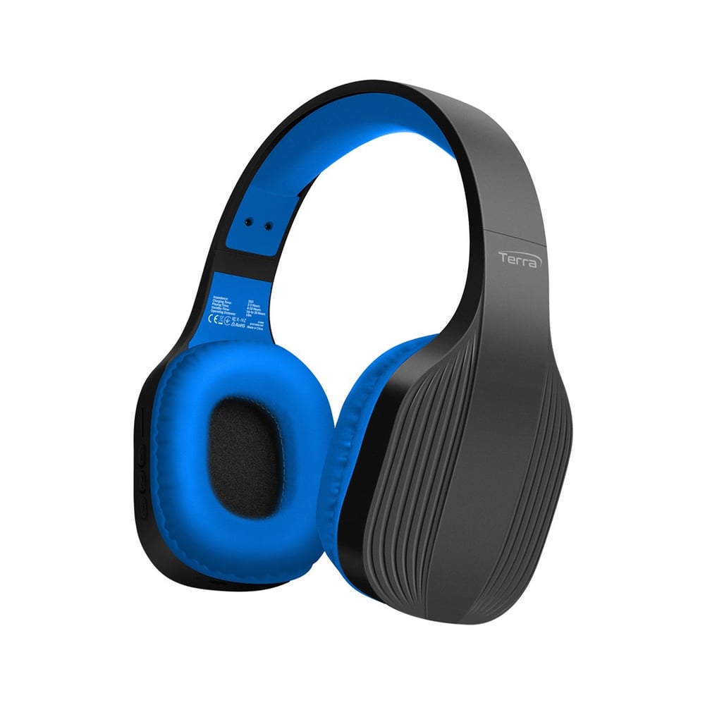 Promate Wireless Headset With Bluetooth V5.1, Audio Jack Wired Mode, Mic, Radio, Tf Card Slot And 10h Battery, Terra Blue Promate Wireless Headset With Bluetooth V5.1, Audio Jack Wired Mode, Mic, Radio, Tf Card Slot And 10h Battery, Terra Blue