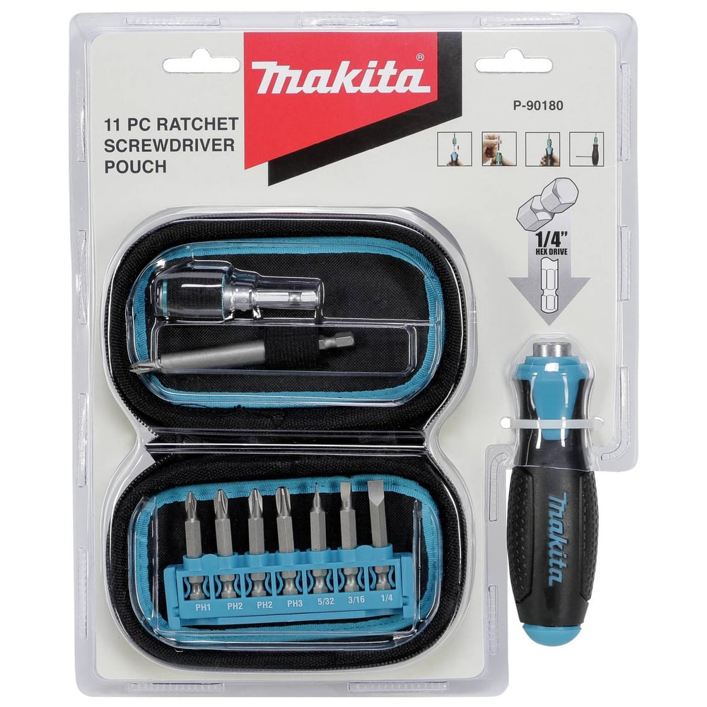 Makita P90180 Ratchet Screw Driver Set 11pcs