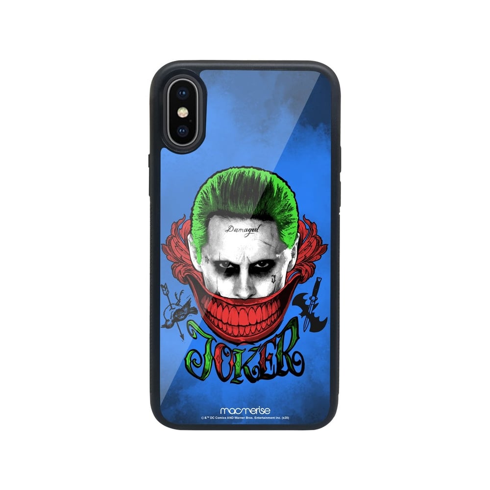 Damaged Joker - Glass Case for iPhone X