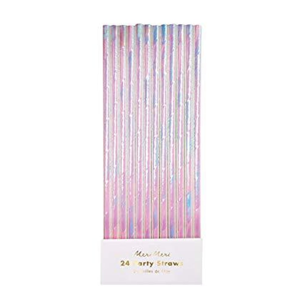 Unique- 10pcs Iridescent Foil Paper Straws