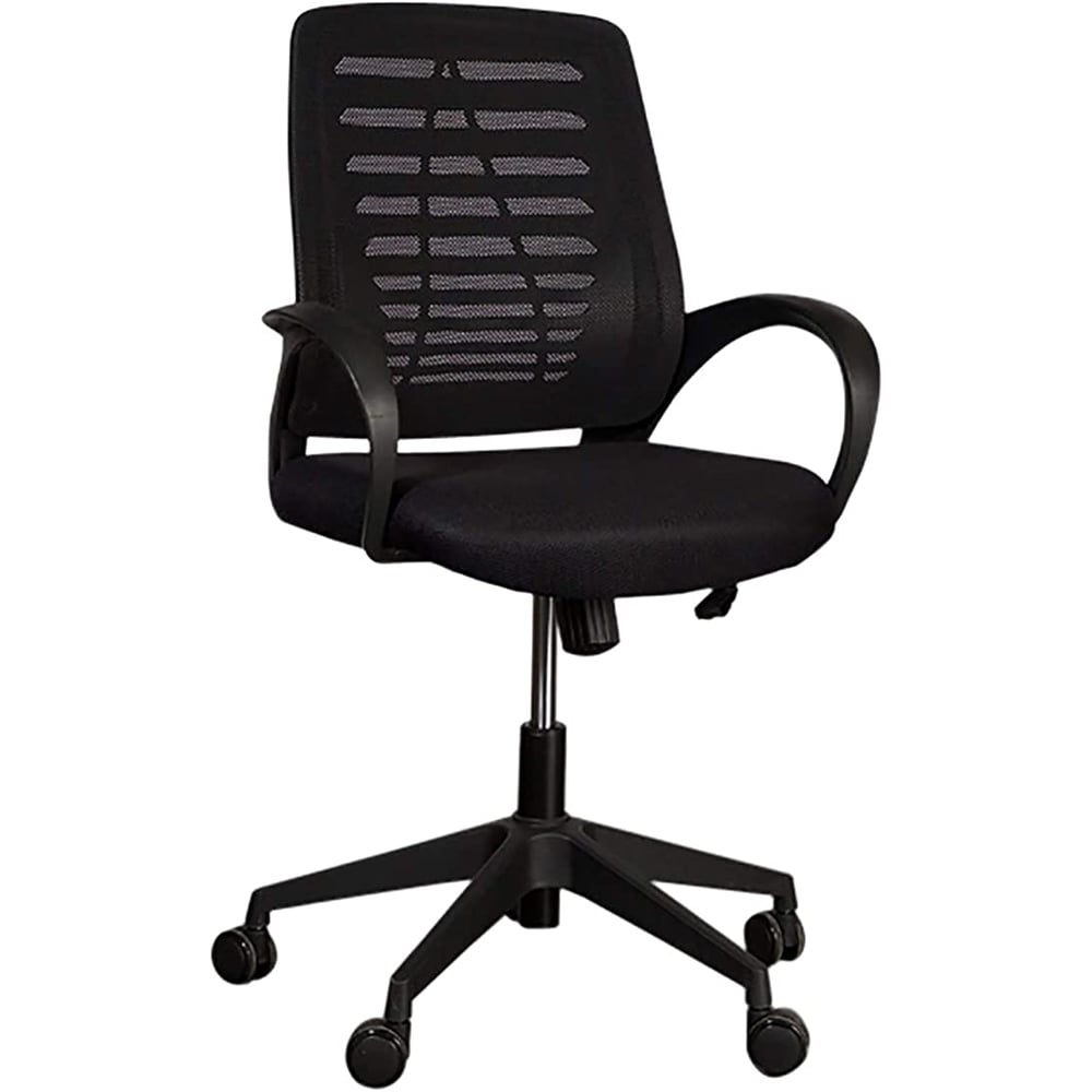 Mahmayi Sleekline 1004 Task Office Chair, Adjustment Height - Castor Wheel Chair - Black/Silver