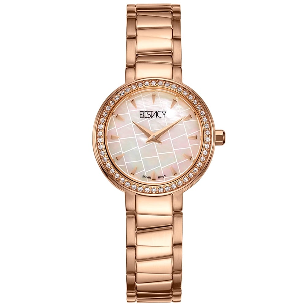 Ecstacy Women's Analog White Dial Watch - E20504-RBKM