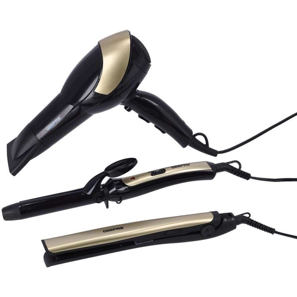 Geepas Dryer/Straightner/Curler 3 in 1 Hair Styling Set 2200 Watts GHF86055 Geepas Dryer/Straightner/Curler 3 in 1 Hair Styling Set 2200 Watts GHF86055