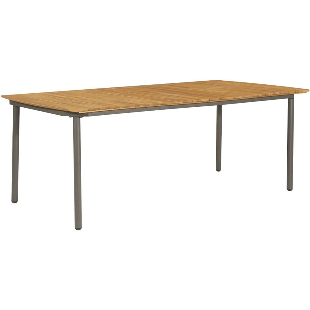 Vidaxl Garden Table 200x100x72cm Solid Acacia Wood And Steel