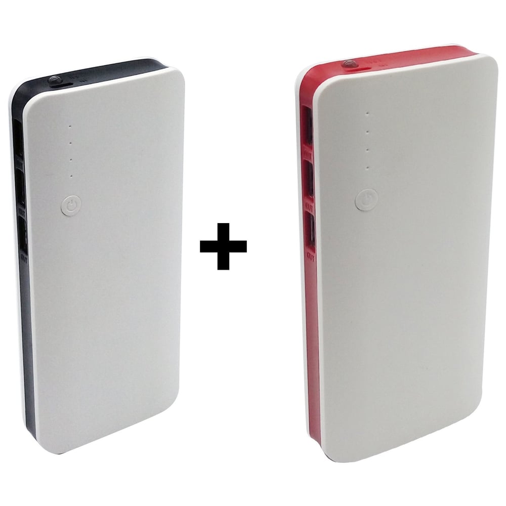 Eklasse EKPB0812BJE Power Bank 8000mAh White/Black+ White/Red Bundle